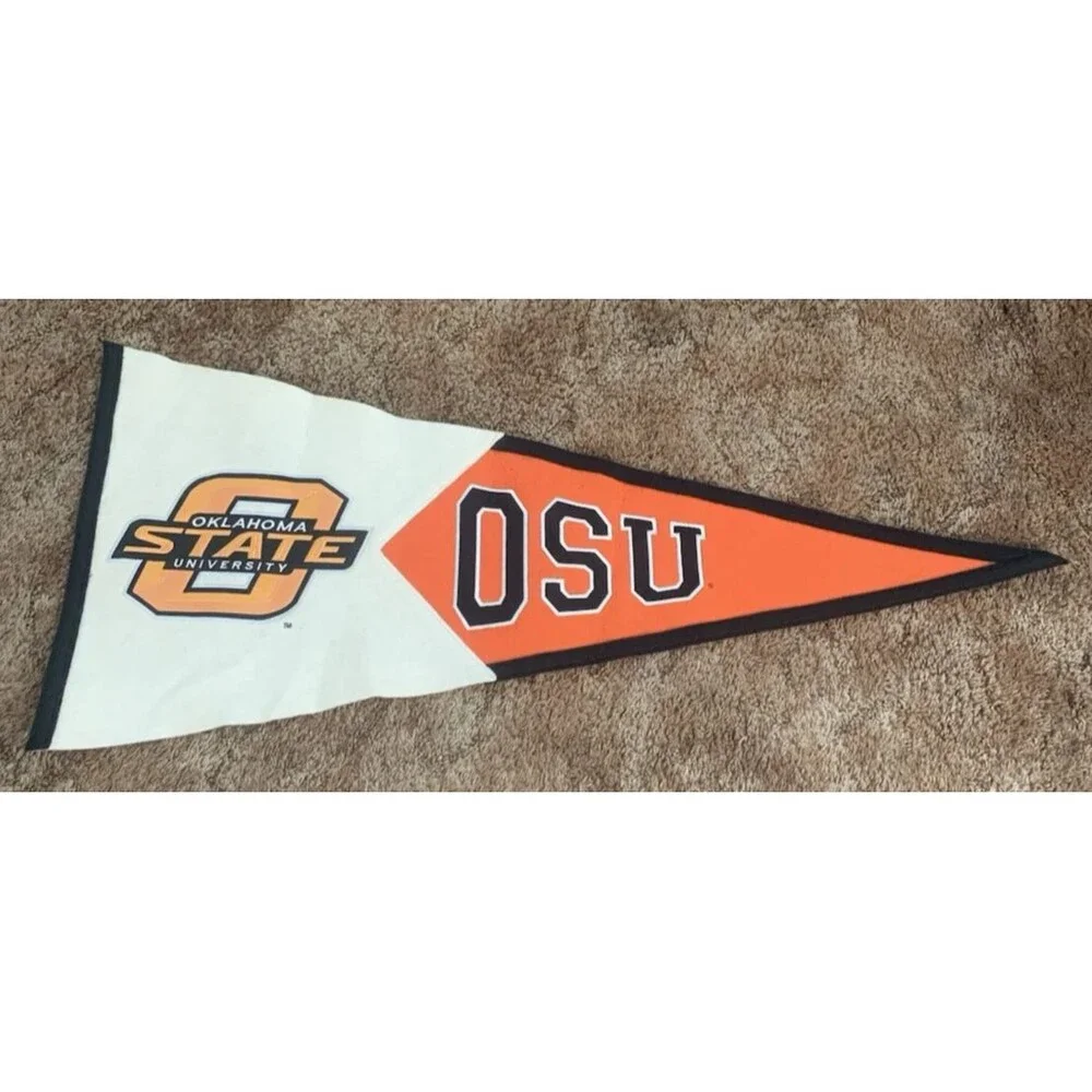Oklahoma State University Wool Banner Vintage Embroidered Logo 17 in x 40 in